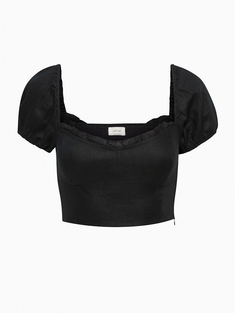 Aritzia Wilfred Black Linen Wander Blouse